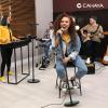 imageCAHAYA Mic Stand Floor Detachable  Microphone Stand Heavy Duty with Weighted Round Base Phone Holder and 2 Mic Clips Portable Mic Stands Height Adjustable 50quot to 64quot for Singing Performance StageConnectortype