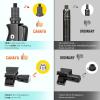 imageCAHAYA Mic Stand Floor Detachable  Microphone Stand Heavy Duty with Weighted Round Base Phone Holder and 2 Mic Clips Portable Mic Stands Height Adjustable 50quot to 64quot for Singing Performance StagePresstype