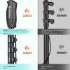 imageCAHAYA Mic Stand Floor Detachable  Microphone Stand Heavy Duty with Weighted Round Base Phone Holder and 2 Mic Clips Portable Mic Stands Height Adjustable 50quot to 64quot for Singing Performance StagePresstype