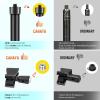 imageCAHAYA Mic Stand Floor Detachable  Microphone Stand Heavy Duty with Weighted Round Base Phone Holder and 2 Mic Clips Portable Mic Stands Height Adjustable 50quot to 64quot for Singing Performance StageConnectortype
