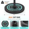 imageCAHAYA Mic Stand Floor Detachable  Microphone Stand Heavy Duty with Weighted Round Base Phone Holder and 2 Mic Clips Portable Mic Stands Height Adjustable 50quot to 64quot for Singing Performance StageConnectortype