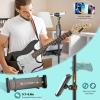 imageCAHAYA Mic Stand Floor Detachable  Microphone Stand Heavy Duty with Weighted Round Base Phone Holder and 2 Mic Clips Portable Mic Stands Height Adjustable 50quot to 64quot for Singing Performance StagePresstype