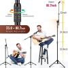 imageCAHAYA Mic Stand Tripod Boom Arm Floor Microphone Stand Height Adjustable with Carrying Bag and 2 Mic Clips 38quot to 58quot Adapter for Singing Performance PodcastBlack