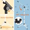 imageCAHAYA Mic Stand Tripod Boom Arm Floor Microphone Stand Height Adjustable with Carrying Bag and 2 Mic Clips 38quot to 58quot Adapter for Singing Performance PodcastWhite
