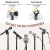 imageCAHAYA Mic Stand Tripod Boom Arm Floor Microphone Stand Height Adjustable with Carrying Bag and 2 Mic Clips 38quot to 58quot Adapter for Singing Performance PodcastBlack