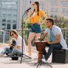 imageCAHAYA Mic Stand Tripod Boom Arm Floor Microphone Stand Height Adjustable with Carrying Bag and 2 Mic Clips 38quot to 58quot Adapter for Singing Performance PodcastBlack