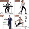 imageCAHAYA Mic Stand Tripod Boom Arm Floor Microphone Stand Height Adjustable with Carrying Bag and 2 Mic Clips 38quot to 58quot Adapter for Singing Performance PodcastBlack