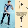 imageCAHAYA Mic Stand Tripod Boom Arm Floor Microphone Stand Height Adjustable with Carrying Bag and 2 Mic Clips 38quot to 58quot Adapter for Singing Performance PodcastWhite