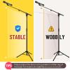 imageCAHAYA Mic Stand Tripod Boom Arm Floor Microphone Stand Height Adjustable with Carrying Bag and 2 Mic Clips 38quot to 58quot Adapter for Singing Performance PodcastBlack
