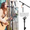imageCAHAYA Mic Stand Tripod Boom Arm Floor Microphone Stand Height Adjustable with Carrying Bag and 2 Mic Clips 38quot to 58quot Adapter for Singing Performance PodcastBlack