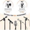 imageCAHAYA Mic Stand Tripod Boom Arm Floor Microphone Stand Height Adjustable with Carrying Bag and 2 Mic Clips 38quot to 58quot Adapter for Singing Performance PodcastBlack