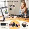 imageCAHAYA Microphone Arm Stand Boom Suspension Stand with 38quot to 58quot Screw Adapter Mic Clip for Blue Yeti Nano Snowball Ice and Other Mics CY02621Black