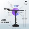 imageCAHAYA Microphone Stand Desk Adjustable Boom Arm Mic Stand Desktop with 2 Mic Clips Reinforced Metal Base Table Mic Mount with 38quot to 58quot Screw Adapter for Singing Performance Wedding Stage Black