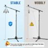 imageCAHAYA Microphone Stand HeavyDuty Super Resistent Tripod Boom Universal Mic Stand with 2 Mic Clips for Most Mics Height Adjustable Mic Stand for Singing Wedding Performance CY03303790in