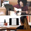 imageCAHAYA Music Stand for Sheet Music  Dualuse Converts to Desktop Stand Portableampamp Foldable 31457in Height Adjustable Sturdy Tray Holds Thick Books or Tablets 5 in 1 Package with Carrying Bag Sheet Music FolderBlack