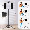 imageCAHAYA Music Stand for Sheet Music  Dualuse Converts to Desktop Stand Portableampamp Foldable 31457in Height Adjustable Sturdy Tray Holds Thick Books or Tablets 5 in 1 Package with Carrying Bag Sheet Music FolderBlack