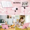 imageCAHAYA Music Stand for Sheet Music  Dualuse Converts to Desktop Stand Portableampamp Foldable 31457in Height Adjustable Sturdy Tray Holds Thick Books or Tablets 5 in 1 Package with Carrying Bag Sheet Music FolderPink