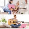 imageCAHAYA Music Stand for Sheet Music  Dualuse Converts to Desktop Stand Portableampamp Foldable 31457in Height Adjustable Sturdy Tray Holds Thick Books or Tablets 5 in 1 Package with Carrying Bag Sheet Music FolderPink