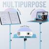 imageCAHAYA Music Stand for Sheet Music  Dualuse Converts to Desktop Stand Portableampamp Foldable 31457in Height Adjustable Sturdy Tray Holds Thick Books or Tablets 5 in 1 Package with Carrying Bag Sheet Music FolderBlue