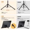 imageCAHAYA Music Stand for Sheet Music  Dualuse Converts to Desktop Stand Portableampamp Foldable 31457in Height Adjustable Sturdy Tray Holds Thick Books or Tablets 5 in 1 Package with Carrying Bag Sheet Music FolderBlack
