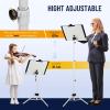 imageCAHAYA Music Stand for Sheet Music  Dualuse Converts to Desktop Stand Portableampamp Foldable 31457in Height Adjustable Sturdy Tray Holds Thick Books or Tablets 5 in 1 Package with Carrying Bag Sheet Music FolderWhite