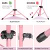 imageCAHAYA Music Stand for Sheet Music  Dualuse Converts to Desktop Stand Portableampamp Foldable 31457in Height Adjustable Sturdy Tray Holds Thick Books or Tablets 5 in 1 Package with Carrying Bag Sheet Music FolderPink