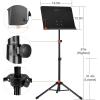 imageCAHAYA Music Stand for Sheet Music  Dualuse Converts to Desktop Stand Portableampamp Foldable 31457in Height Adjustable Sturdy Tray Holds Thick Books or Tablets 5 in 1 Package with Carrying Bag Sheet Music FolderBlack
