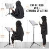 imageCAHAYA Music Stand for Sheet Music Dualuse Sheet Music Stand Floor Music Book Stand Portable Height Adjustable from 31457in with Tabletop Support Carrying Bag and Clip Unique Quaver DesignQuaver Design