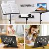 imageCAHAYA Music Stand for Sheet Music Dualuse Sheet Music Stand Floor Music Book Stand Portable Height Adjustable from 31457in with Tabletop Support Carrying Bag and Clip Unique Quaver DesignQuaver Design