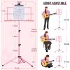 imageCAHAYA Portable Sheet Music Stand Dual Use Desktop Book Holder Folding Lightweight Extra Stable Reinforced with Carrying Bag and Clip for Students Musicians Height Adjustable up to 543quot CMS0204Pink