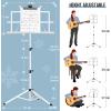 imageCAHAYA Portable Sheet Music Stand Dual Use Desktop Book Holder Folding Lightweight Extra Stable Reinforced with Carrying Bag and Clip for Students Musicians Height Adjustable up to 543quot CMS0204White