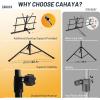 imageCAHAYA Portable Sheet Music Stand Dual Use Desktop Book Holder Folding Lightweight Extra Stable Reinforced with Carrying Bag and Clip for Students Musicians Height Adjustable up to 543quot CMS0204Black