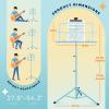 imageCAHAYA Portable Sheet Music Stand Dual Use Desktop Book Holder Folding Lightweight Extra Stable Reinforced with Carrying Bag and Clip for Students Musicians Height Adjustable up to 543quot CMS0204Blue
