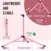 imageCAHAYA Portable Sheet Music Stand Dual Use Desktop Book Holder Folding Lightweight Extra Stable Reinforced with Carrying Bag and Clip for Students Musicians Height Adjustable up to 543quot CMS0204Pink