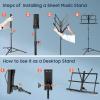 imageCAHAYA Portable Sheet Music Stand Dual Use Desktop Book Holder Folding Lightweight Extra Stable Reinforced with Carrying Bag and Clip for Students Musicians Height Adjustable up to 543quot CMS0204Black