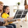 imageCAHAYA Portable Sheet Music Stand Dual Use Desktop Book Holder Folding Lightweight Extra Stable Reinforced with Carrying Bag and Clip for Students Musicians Height Adjustable up to 543quot CMS0204White