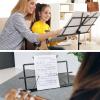 imageCAHAYA Portable Sheet Music Stand Dual Use Desktop Book Holder Folding Lightweight Extra Stable Reinforced with Carrying Bag and Clip for Students Musicians Height Adjustable up to 543quot CMS0204Black