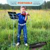 imageCAHAYA Portable Sheet Music Stand Dual Use Desktop Book Holder Folding Lightweight Extra Stable Reinforced with Carrying Bag and Clip for Students Musicians Height Adjustable up to 543quot CMS0204Blue