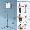 imageCAHAYA Portable Sheet Music Stand Dual Use Desktop Book Holder Folding Lightweight Extra Stable Reinforced with Carrying Bag and Clip for Students Musicians Height Adjustable up to 543quot CMS0204Black