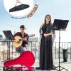 imageCAHAYA Portable Sheet Music Stand Dual Use Desktop Book Holder Folding Lightweight Extra Stable Reinforced with Carrying Bag and Clip for Students Musicians Height Adjustable up to 543quot CMS0204Black