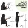 imageCAHAYA Portable sheet music stand 3 in 1 Dualuse Sheet Music Stand ampamp Desktop Book Stand Adjustable 314559 in with Book Stand Support Carrying BagNote Pattern