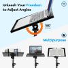imageCAHAYA Projector Tripod Stand with Casters Projector Stand 2854in Height Adjustable Multifunctional Universal Laptop Stand DJ Rack Stand with Adjustable Height for Meeting Room DJ Equipment