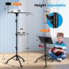 imageCAHAYA Projector Tripod Stand with Casters Projector Stand 2854in Height Adjustable Multifunctional Universal Laptop Stand DJ Rack Stand with Adjustable Height for Meeting Room DJ Equipment