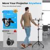 imageCAHAYA Projector Tripod Stand with Casters Projector Stand 2854in Height Adjustable Multifunctional Universal Laptop Stand DJ Rack Stand with Adjustable Height for Meeting Room DJ Equipment