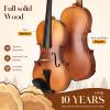 imageCAHAYA Solid Wood Violin Kit  44 Full Size Full Beginner Violin with Hard Case and Wooden Shoulder Rest for Student Adults Kids