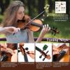 imageCAHAYA Solid Wood Violin Kit  44 Full Size Full Beginner Violin with Hard Case and Wooden Shoulder Rest for Student Adults Kids