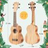 imageCAHAYA Soprano Ukulele for Beginner 21 Inch Ukulele Kit Starter with Carrying Bag Shoulder Strap Fretboard Stickers for Both Adults and Kids in Mahogany CY0335Golden Brown