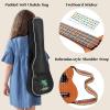 imageCAHAYA Soprano Ukulele for Beginner 21 Inch Ukulele Kit Starter with Carrying Bag Shoulder Strap Fretboard Stickers for Both Adults and Kids in Mahogany CY0335Brown