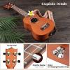 imageCAHAYA Soprano Ukulele for Beginner 21 Inch Ukulele Kit Starter with Carrying Bag Shoulder Strap Fretboard Stickers for Both Adults and Kids in Mahogany CY0335Brown