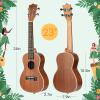 imageCAHAYA Soprano Ukulele for Beginner 21 Inch Ukulele Kit Starter with Carrying Bag Shoulder Strap Fretboard Stickers for Both Adults and Kids in Mahogany CY0335Dark Brown